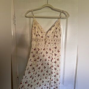 Free People Cream Floral Midi Dress